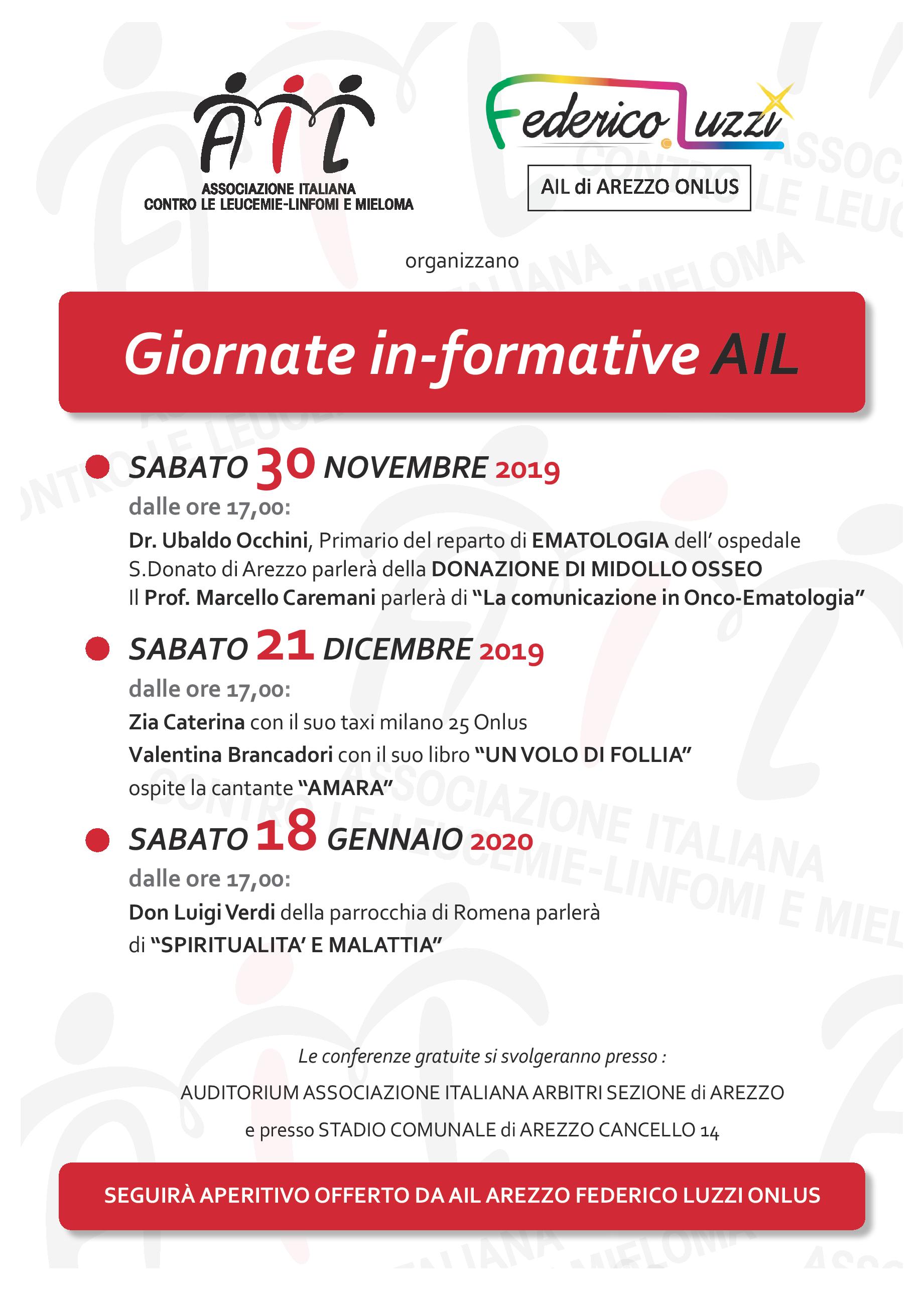 IN CONTRIAMOCI 3 eventi di Ail Arezzo ONLUS AIL Arezzo